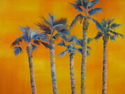 Blue Palms at Sunset 30X30 SOLD
